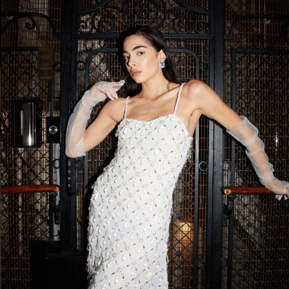 Oceanus 'Arabella' Hand-Beaded Dress in White (NWT) - Picture 6 of 10
